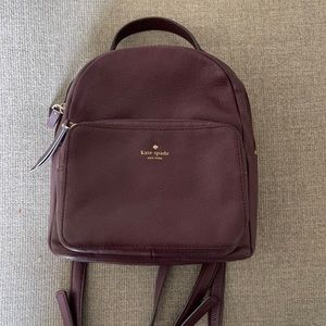 Kate spade pebbled real leather purple backpack